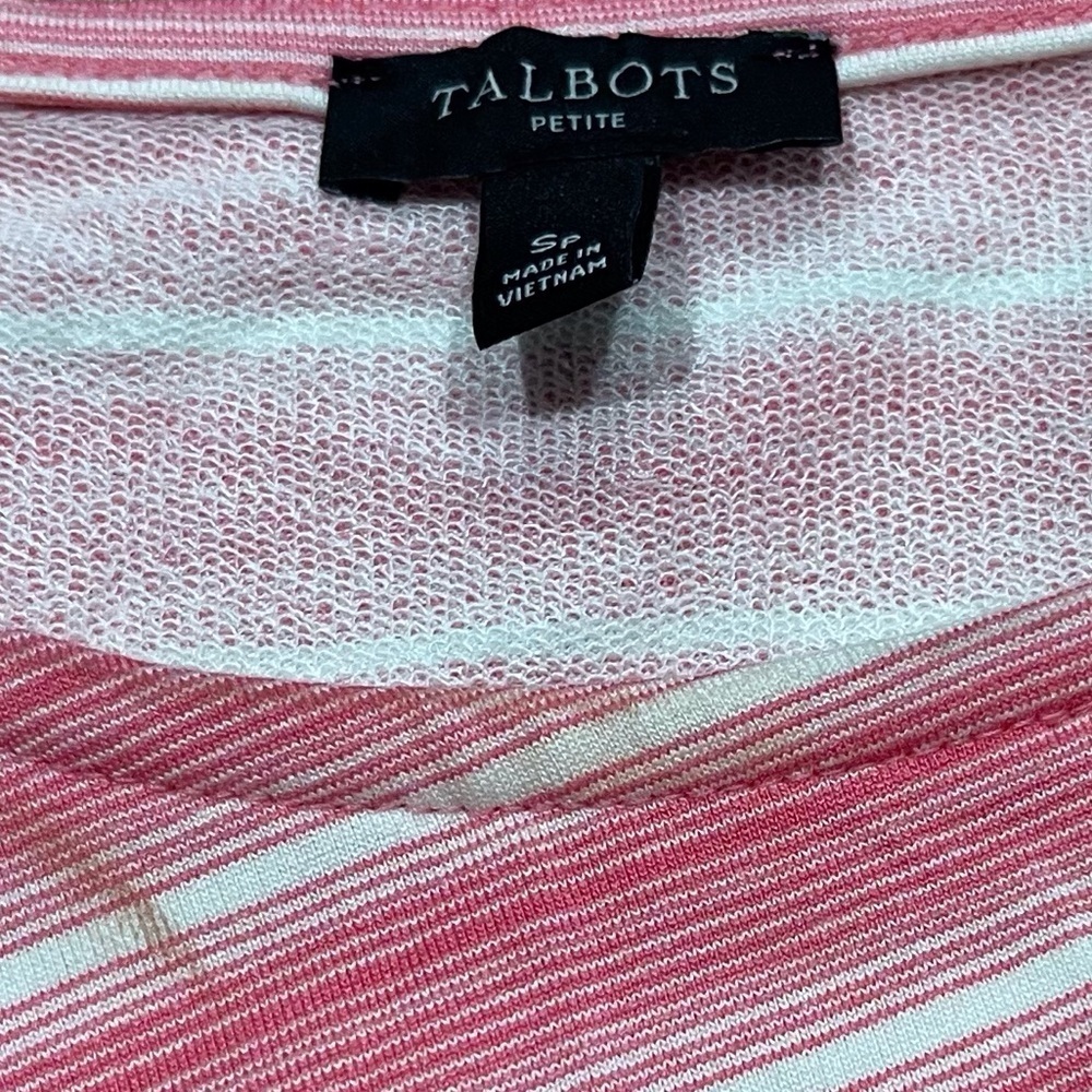 Talbots Pink and White Striped Top - Picture 3 of 12